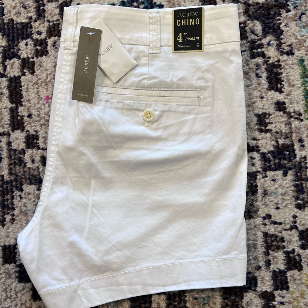 Brand new w tags J.Crew chino shorts sz 6 w 4” inseam, white